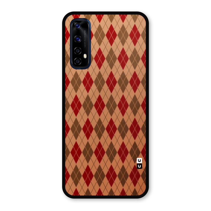Tiny Checks Diamond Metal Back Case for Realme 7