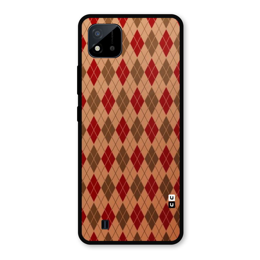 Tiny Checks Diamond Metal Back Case for Realme C11 2021