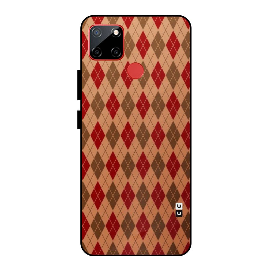 Tiny Checks Diamond Metal Back Case for Realme C12