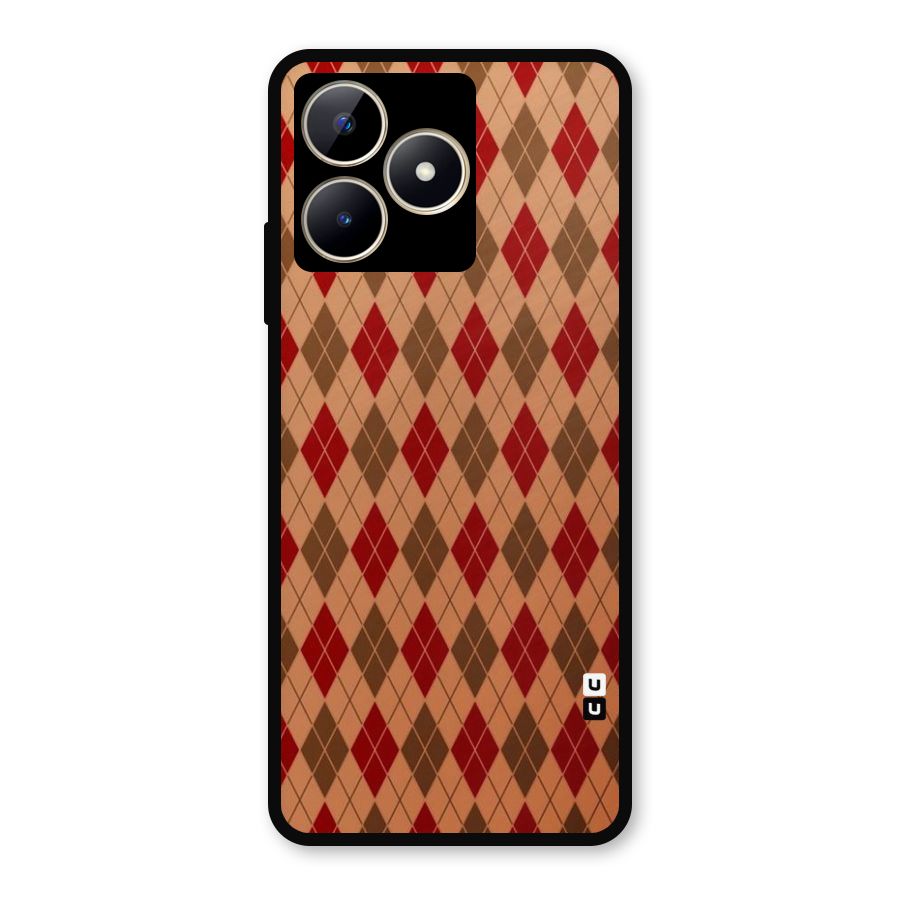 Tiny Checks Diamond Metal Back Case for Realme C53