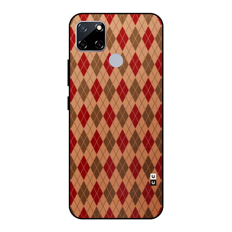 Tiny Checks Diamond Metal Back Case for Realme Narzo 20