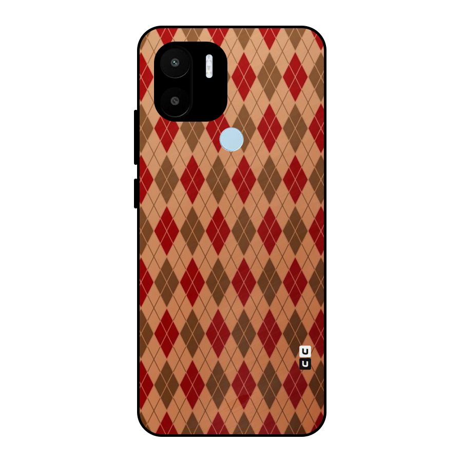 Tiny Checks Diamond Metal Back Case for Redmi A2+