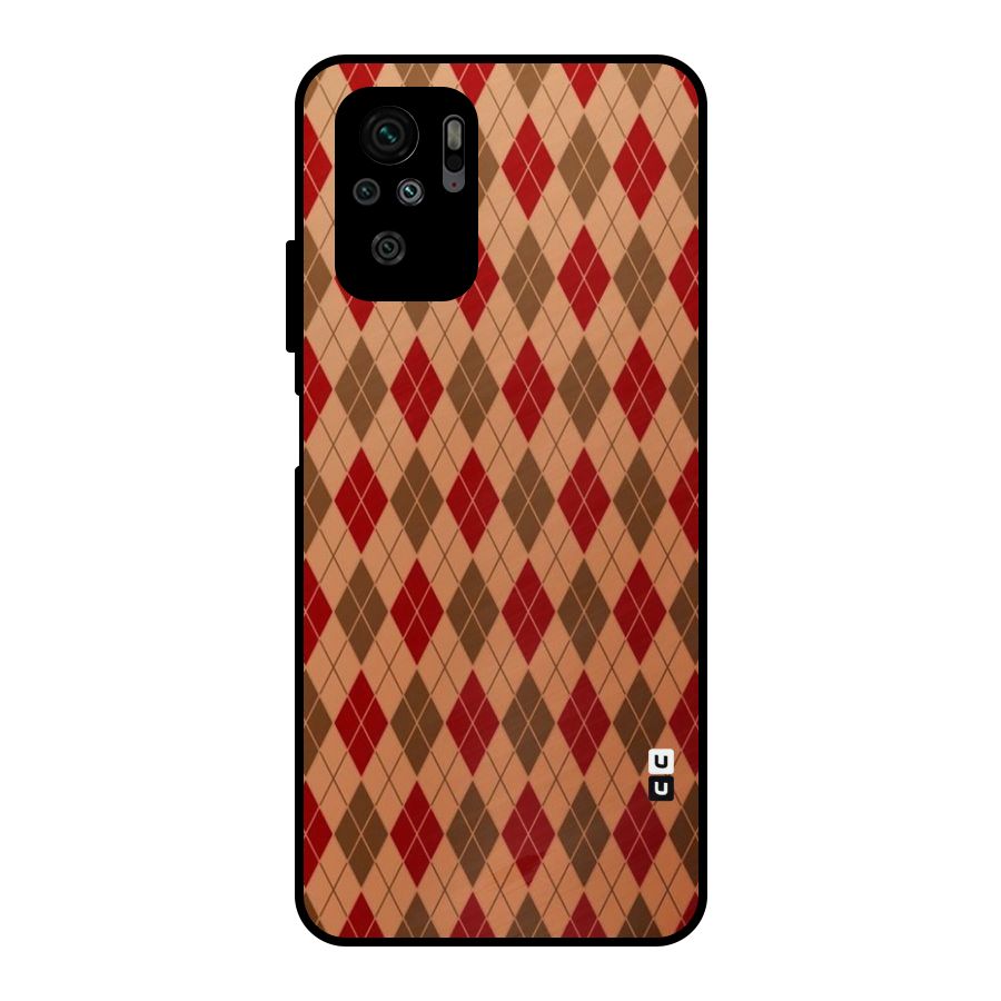 Tiny Checks Diamond Metal Back Case for Redmi Note 10S