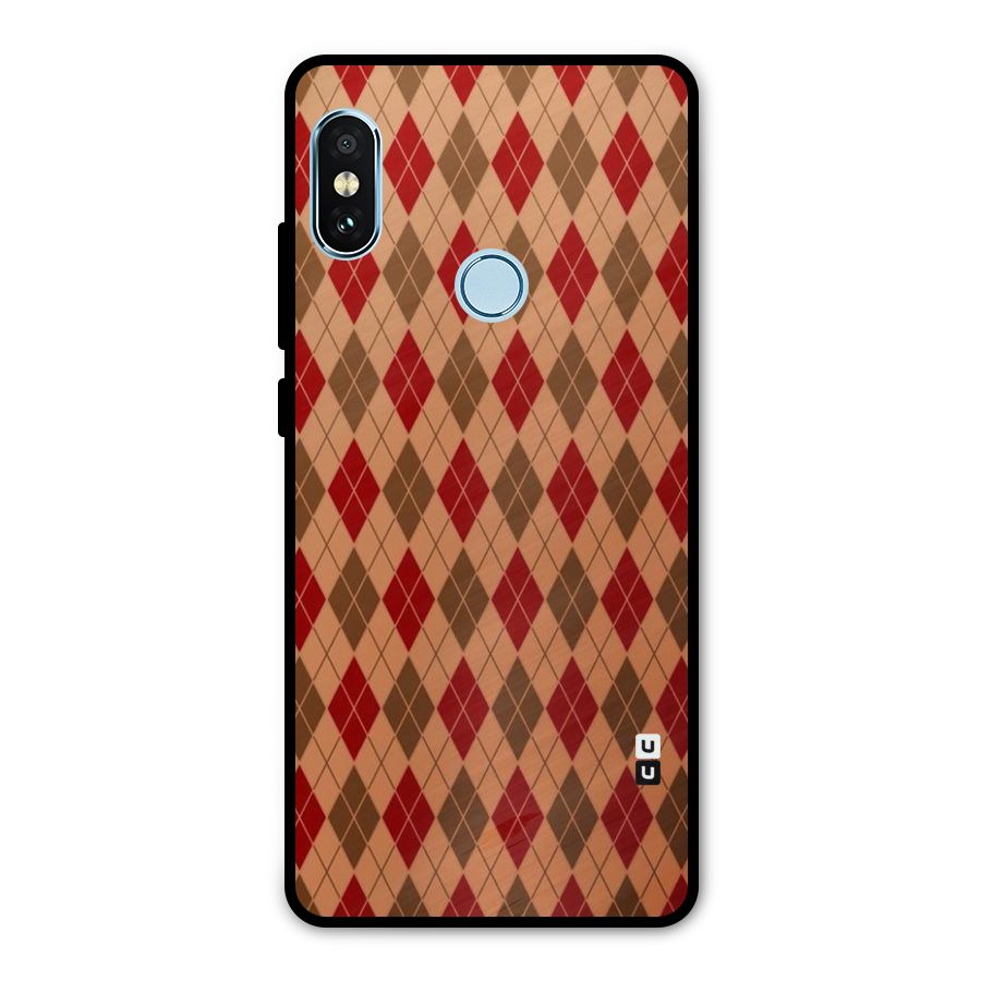Tiny Checks Diamond Metal Back Case for Redmi Note 5 Pro