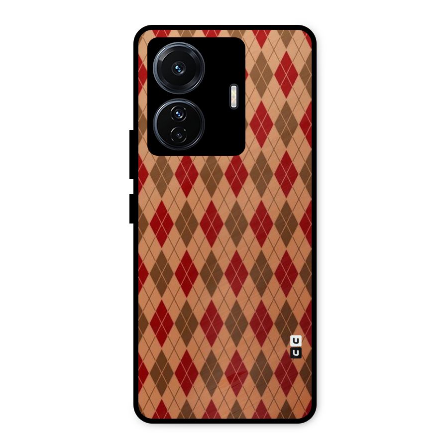 Tiny Checks Diamond Metal Back Case for Vivo T1 Pro