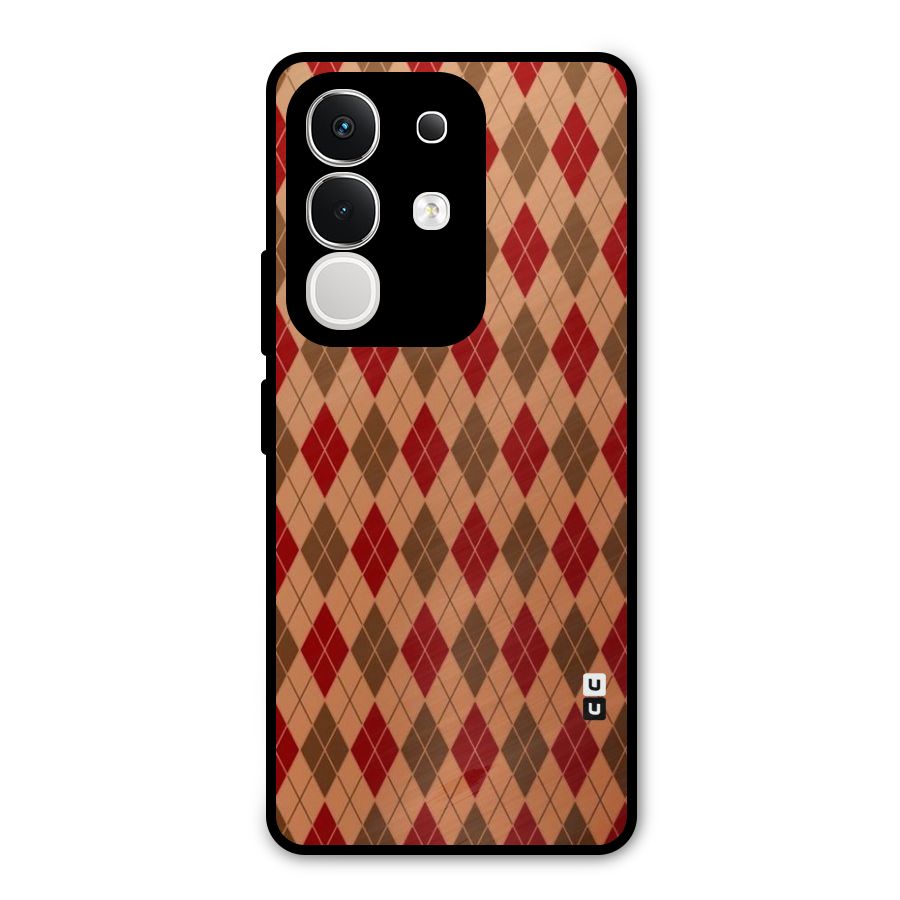 Tiny Checks Diamond Metal Back Case for Vivo T4x