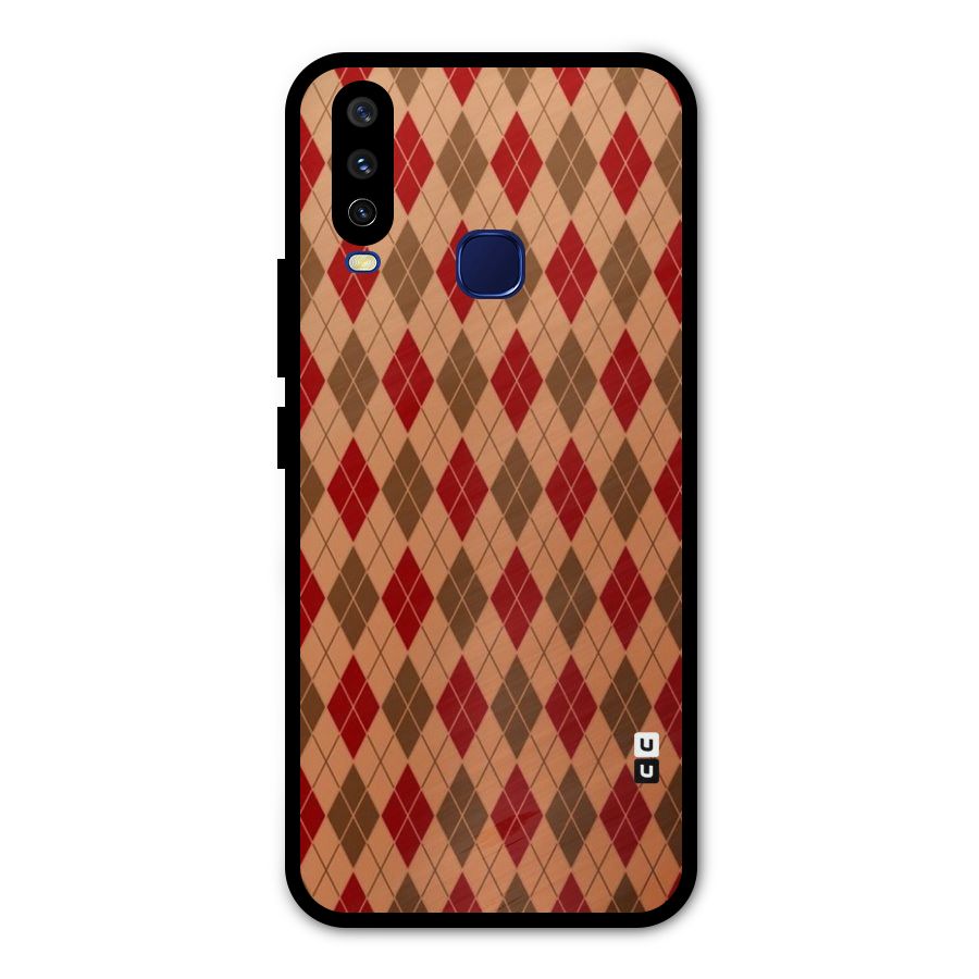 Tiny Checks Diamond Metal Back Case for Vivo V17