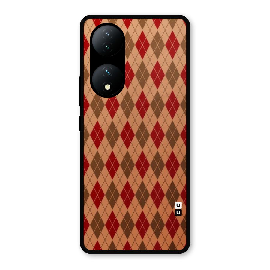 Tiny Checks Diamond Metal Back Case for Vivo Y100