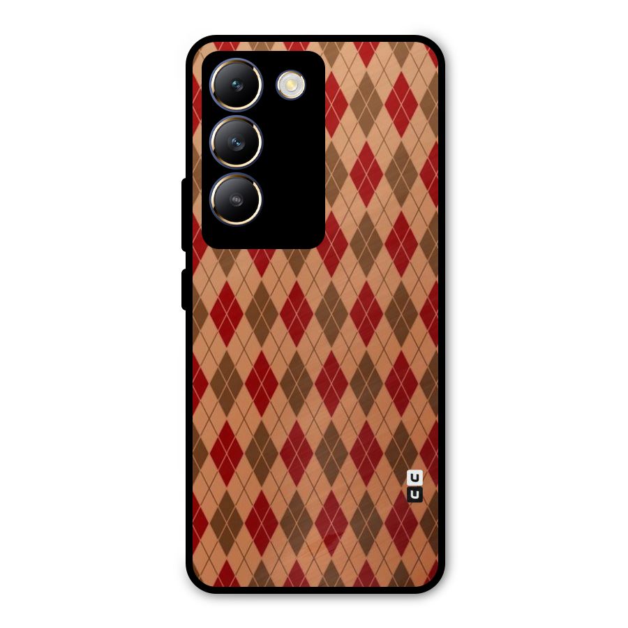 Tiny Checks Diamond Metal Back Case for Vivo Y200e