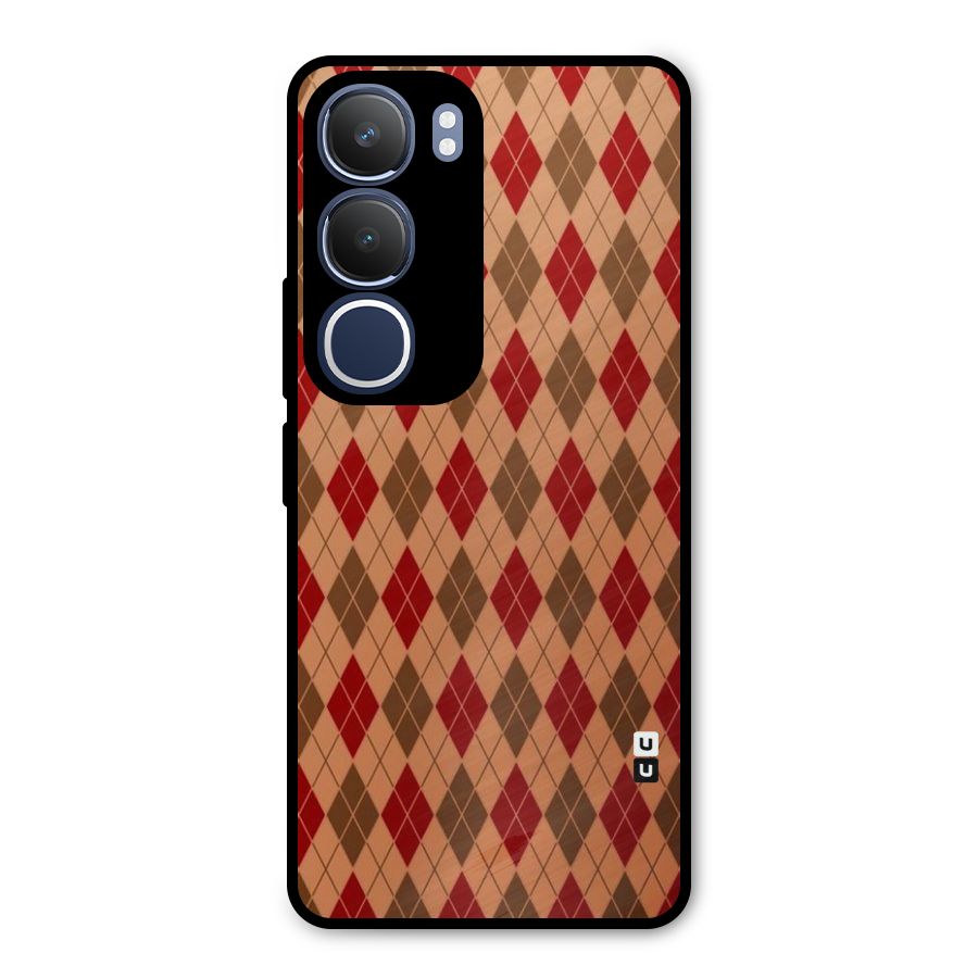 Tiny Checks Diamond Metal Back Case for Vivo Y29