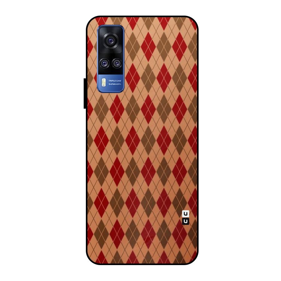 Tiny Checks Diamond Metal Back Case for Vivo Y51