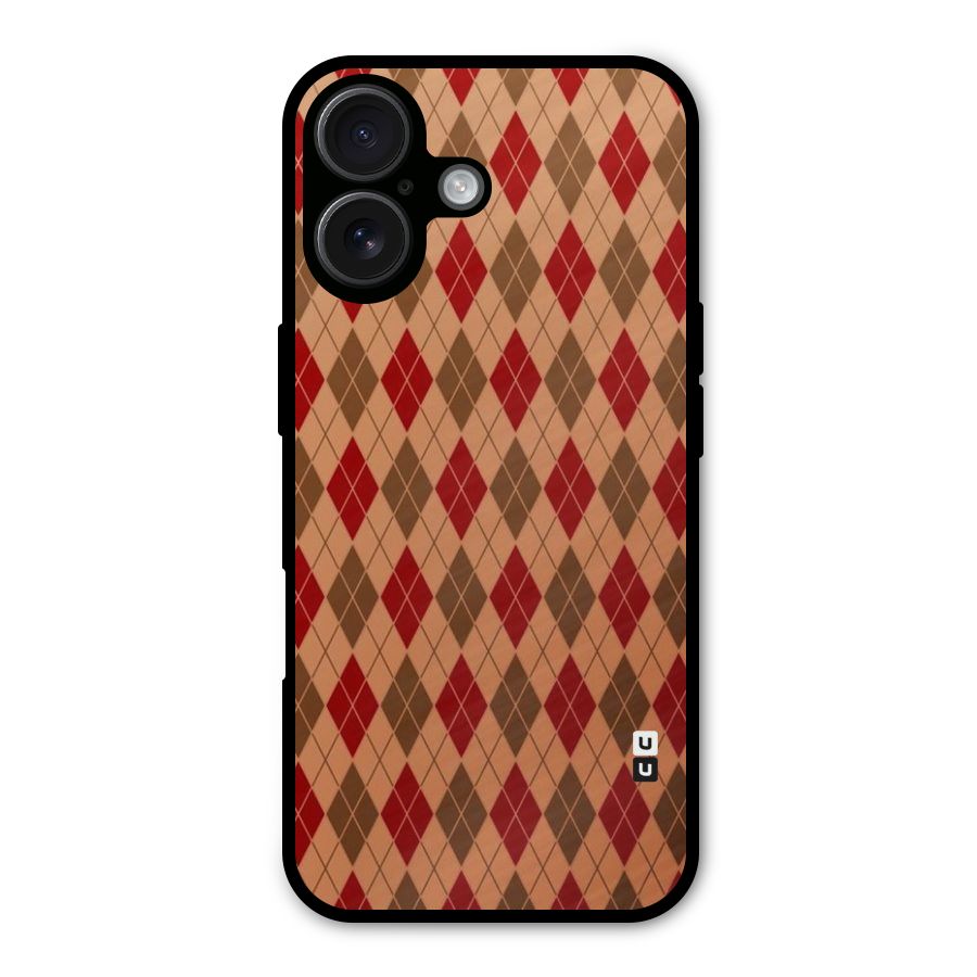 Tiny Checks Diamond Metal Back Case for iPhone 16
