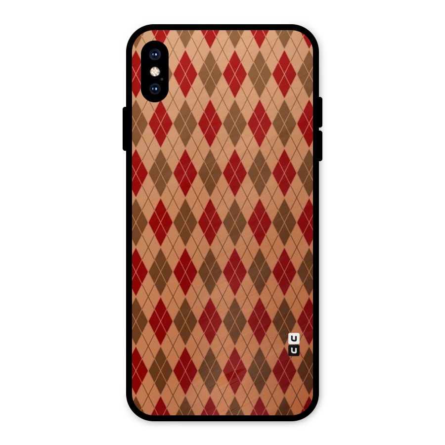 Tiny Checks Diamond Metal Back Case for iPhone XS Max