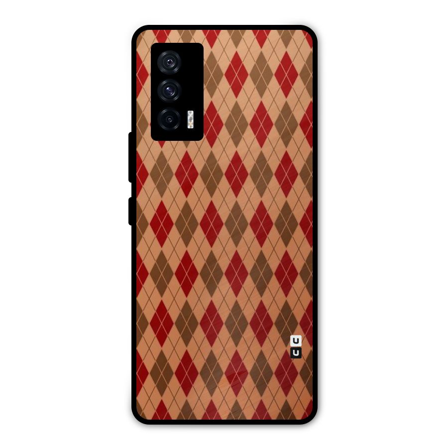 Tiny Checks Diamond Metal Back Case for iQOO 7 5G