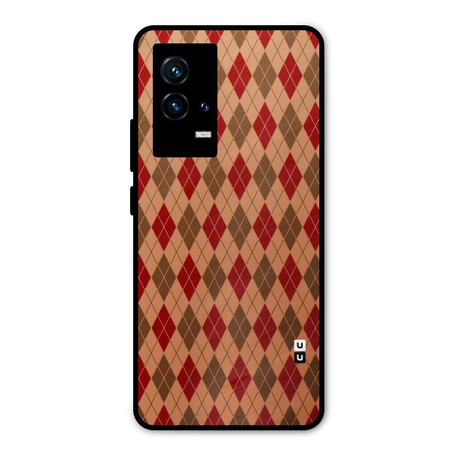 Tiny Checks Diamond Metal Back Case for iQOO 9 5G