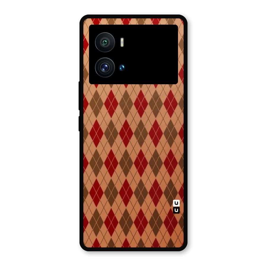 Tiny Checks Diamond Metal Back Case for iQOO 9 Pro