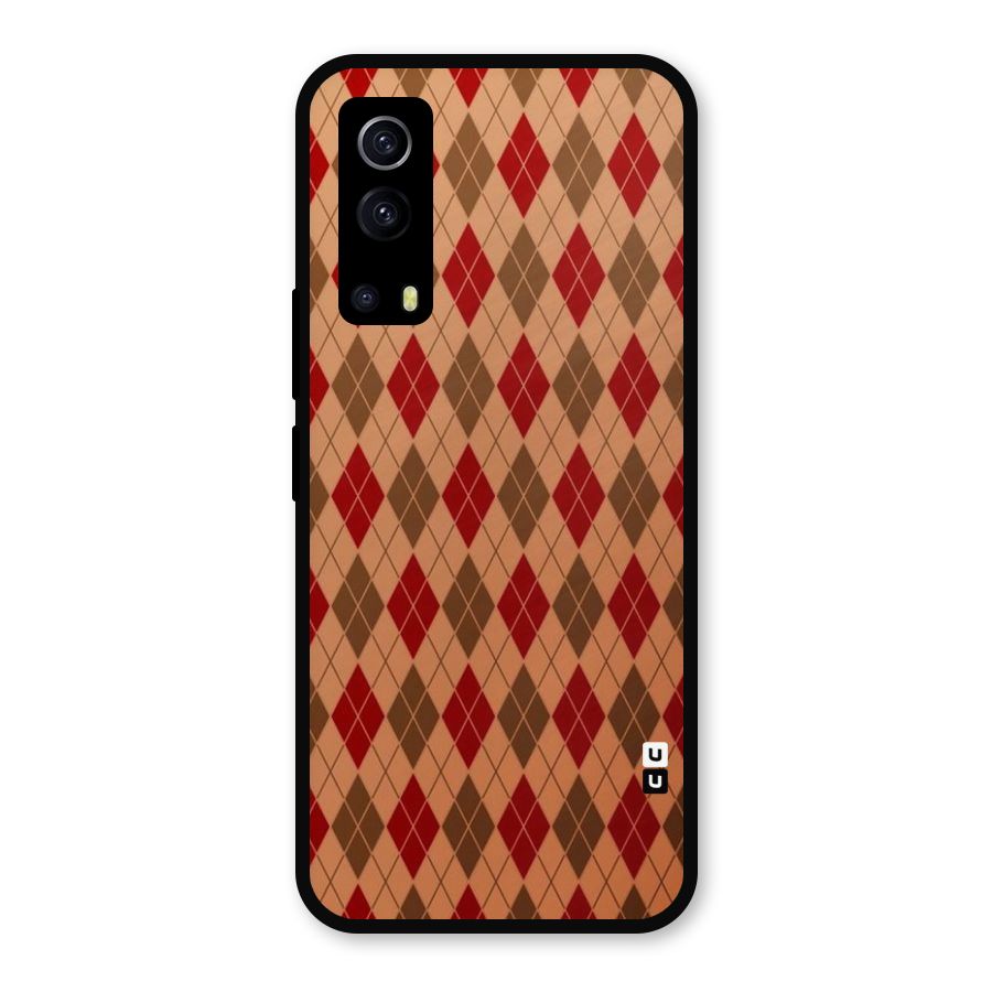 Tiny Checks Diamond Metal Back Case for iQOO Z3