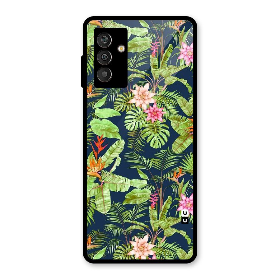 Tiny Flower Leaves Glass Back Case for Galaxy M13