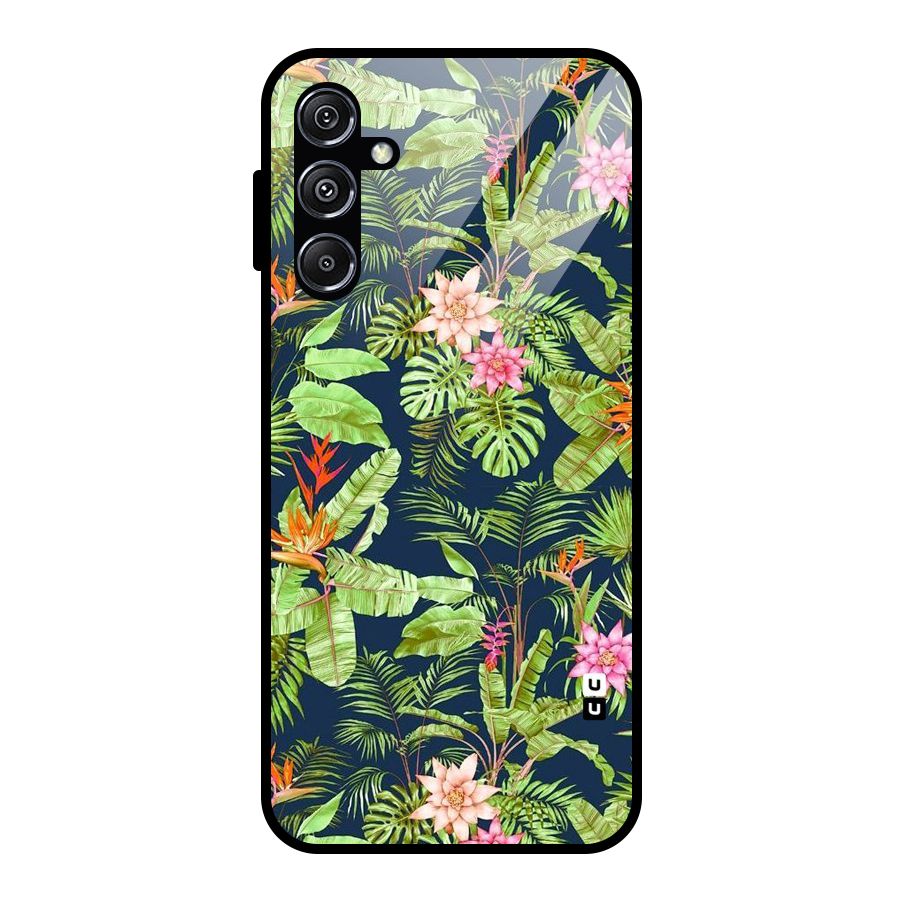 Tiny Flower Leaves Glass Back Case for Galaxy M34 5G