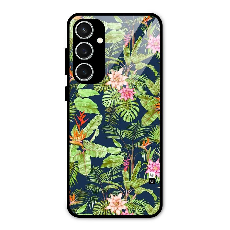 Tiny Flower Leaves Glass Back Case for Galaxy S23 FE