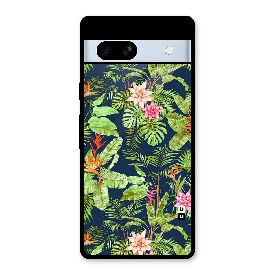 Tiny Flower Leaves Glass Back Case for Google Pixel 7a