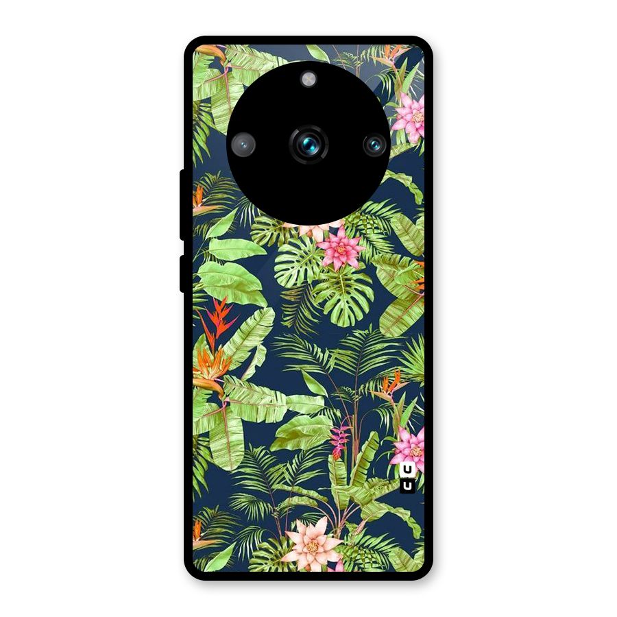 Tiny Flower Leaves Glass Back Case for Realme 11 Pro