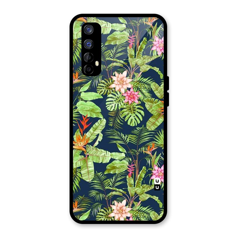 Tiny Flower Leaves Glass Back Case for Realme 7