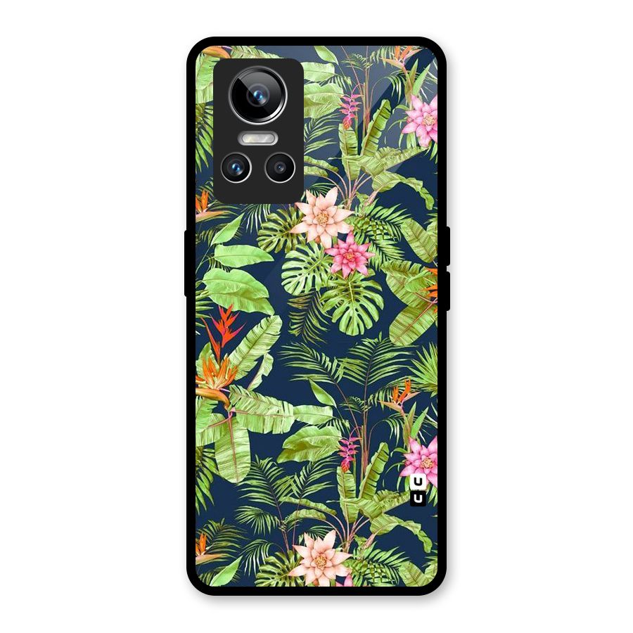 Tiny Flower Leaves Glass Back Case for Realme GT Neo 3