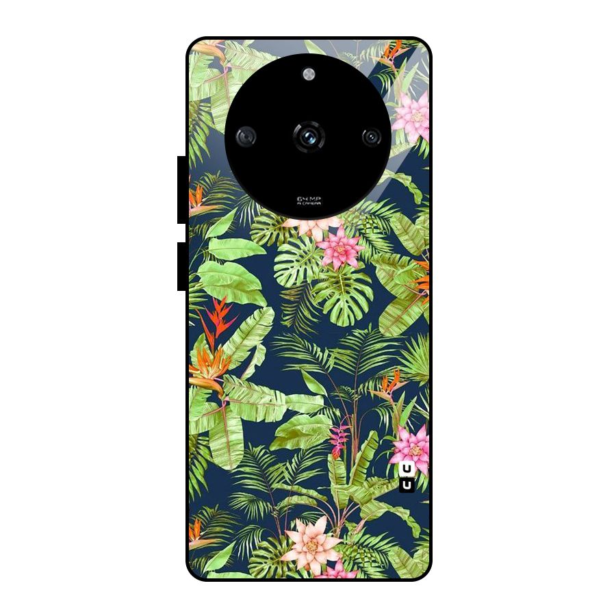 Tiny Flower Leaves Glass Back Case for Realme Narzo 60 5G