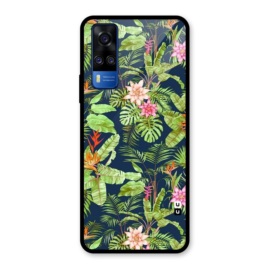 Tiny Flower Leaves Glass Back Case for Vivo Y31