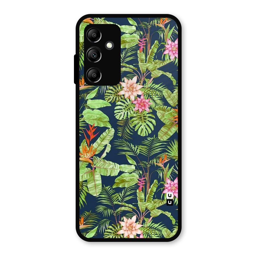 Tiny Flower Leaves Metal Back Case for Galaxy A14 5G