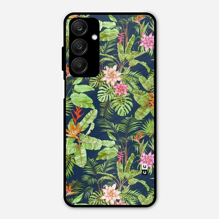 Tiny Flower Leaves Metal Back Case for Galaxy A25 5G