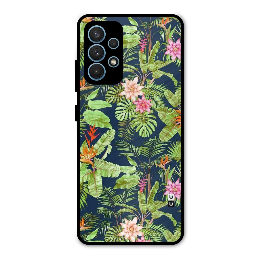 Tiny Flower Leaves Metal Back Case for Galaxy A32