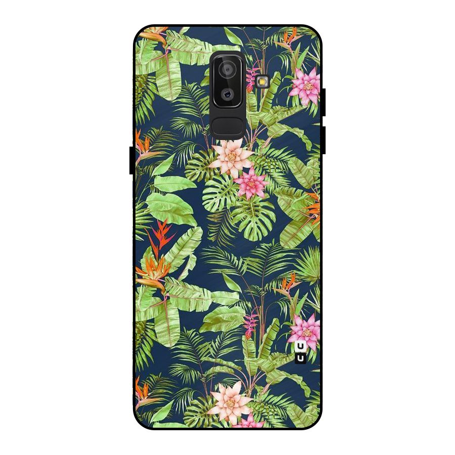 Tiny Flower Leaves Metal Back Case for Galaxy J8