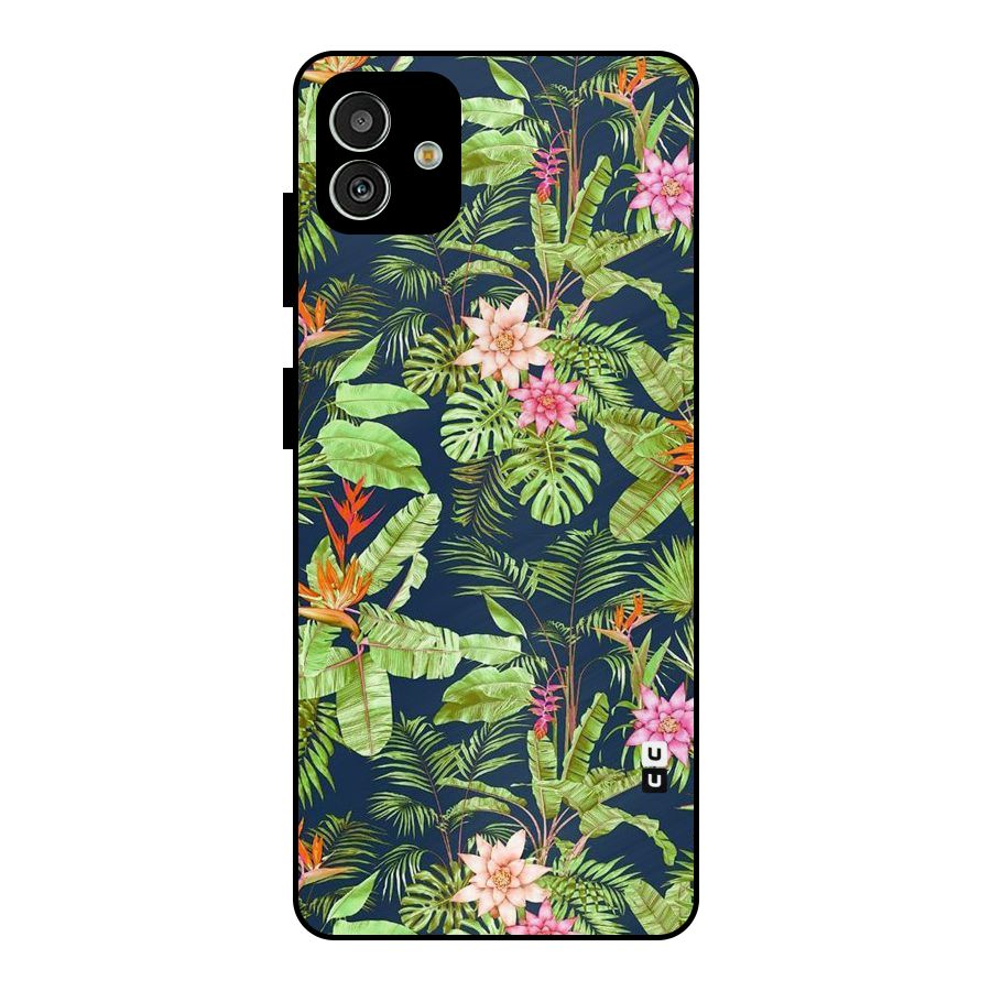 Tiny Flower Leaves Metal Back Case for Galaxy M13 5G