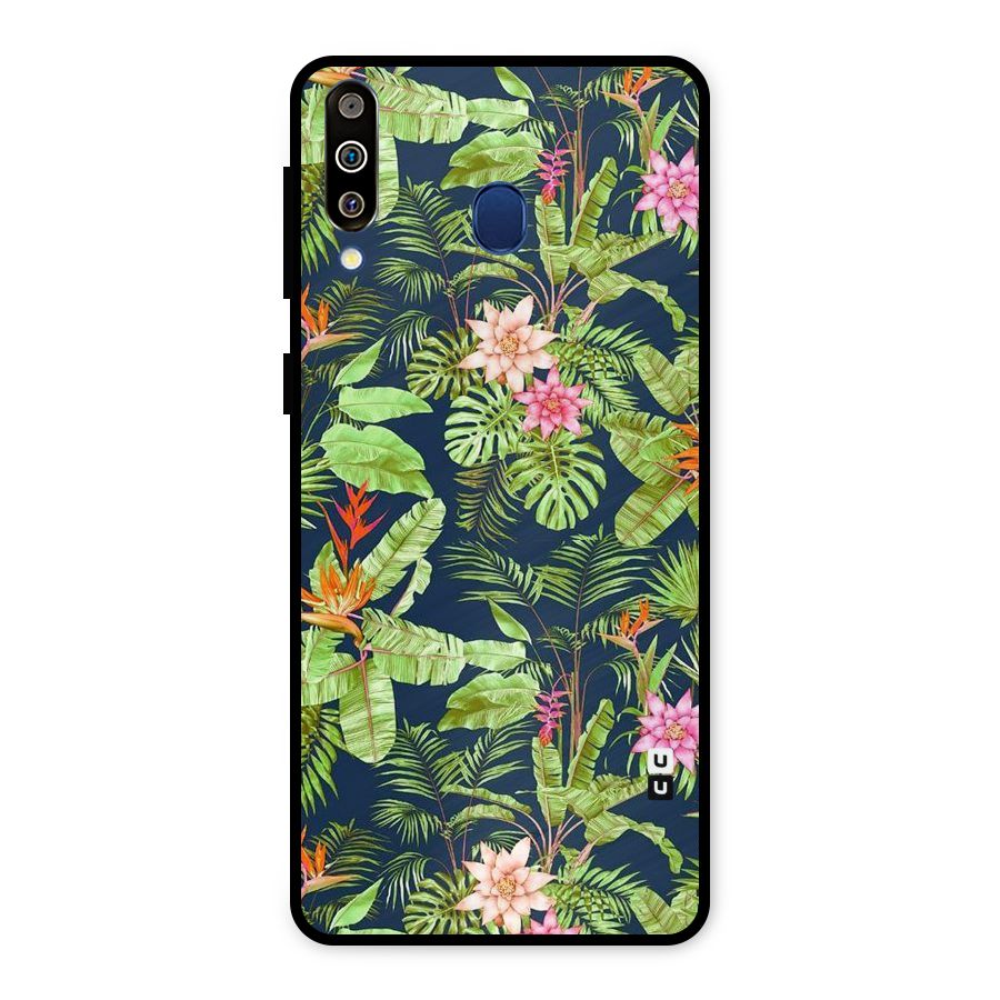 Tiny Flower Leaves Metal Back Case for Galaxy M30