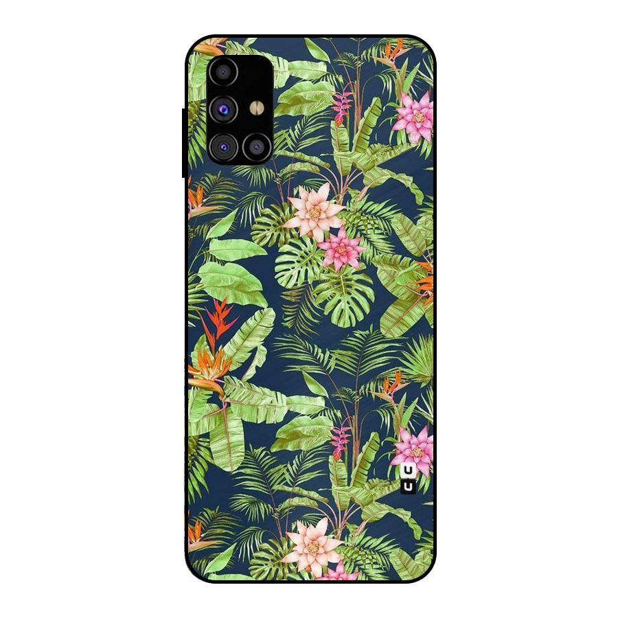 Tiny Flower Leaves Metal Back Case for Galaxy M31s