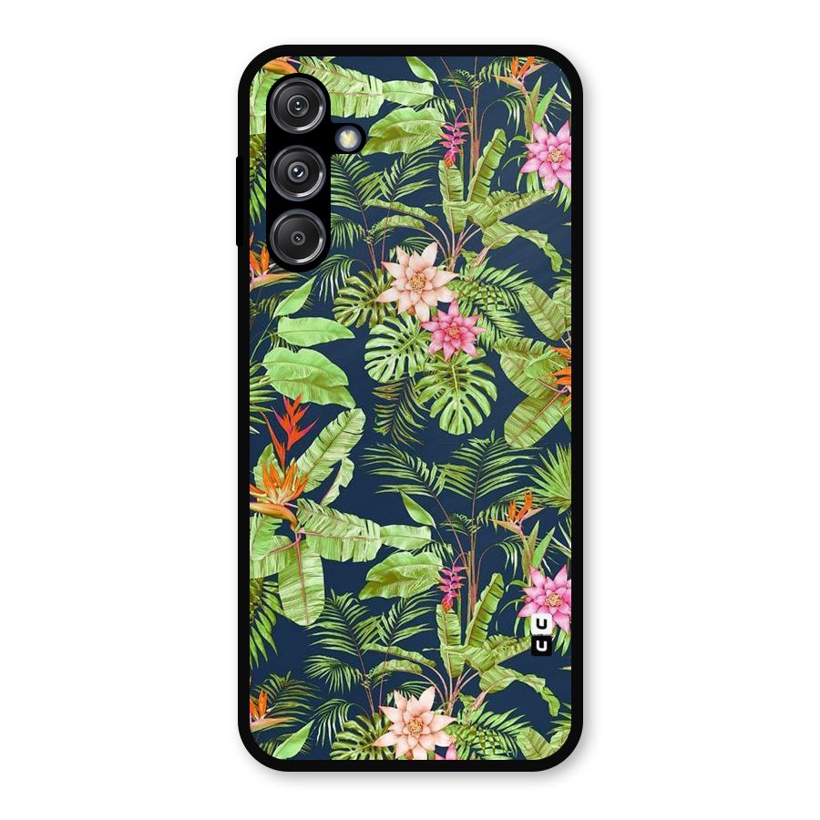 Tiny Flower Leaves Metal Back Case for Galaxy M34 5G