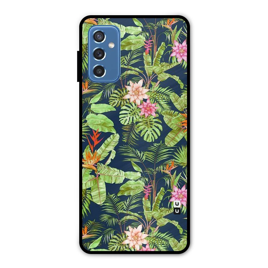 Tiny Flower Leaves Metal Back Case for Galaxy M52 5G