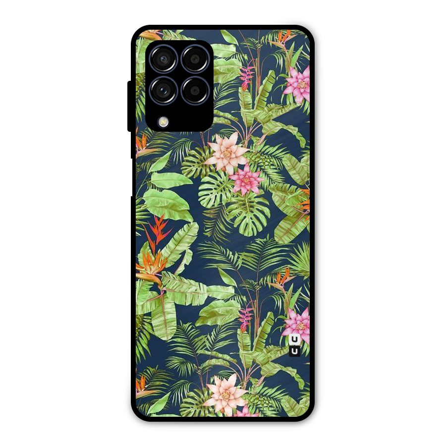 Tiny Flower Leaves Metal Back Case for Galaxy M53 5G