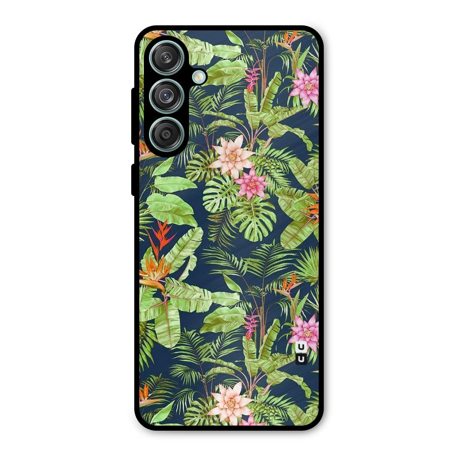 Tiny Flower Leaves Metal Back Case for Galaxy M55 5G