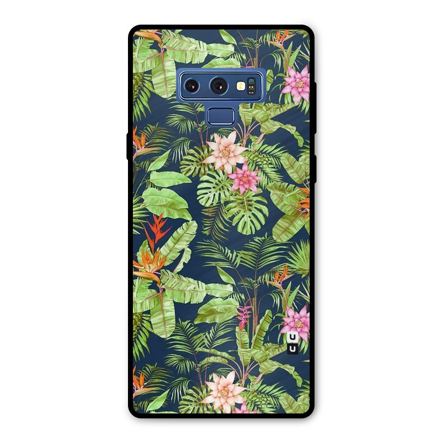Tiny Flower Leaves Metal Back Case for Galaxy Note 9