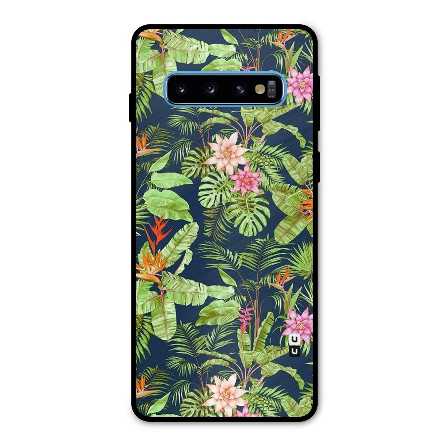 Tiny Flower Leaves Metal Back Case for Galaxy S10