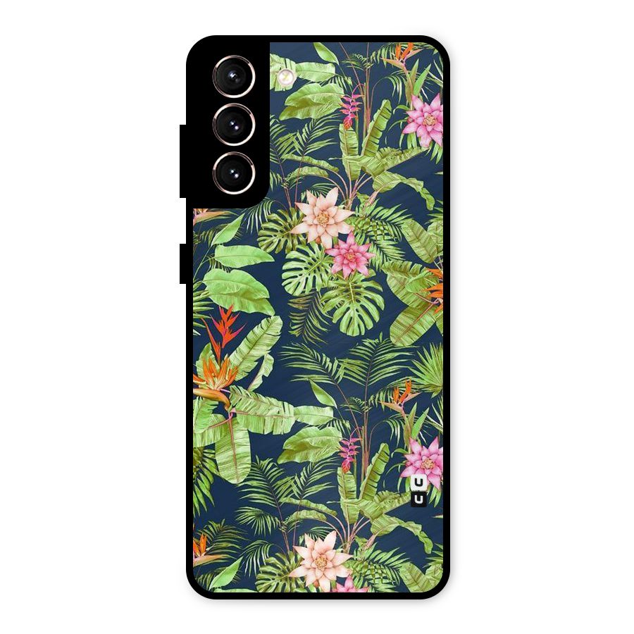 Tiny Flower Leaves Metal Back Case for Galaxy S21 5G