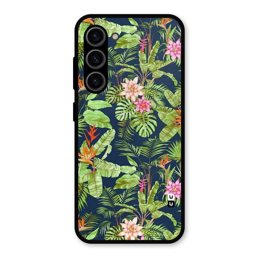 Tiny Flower Leaves Metal Back Case for Galaxy S23