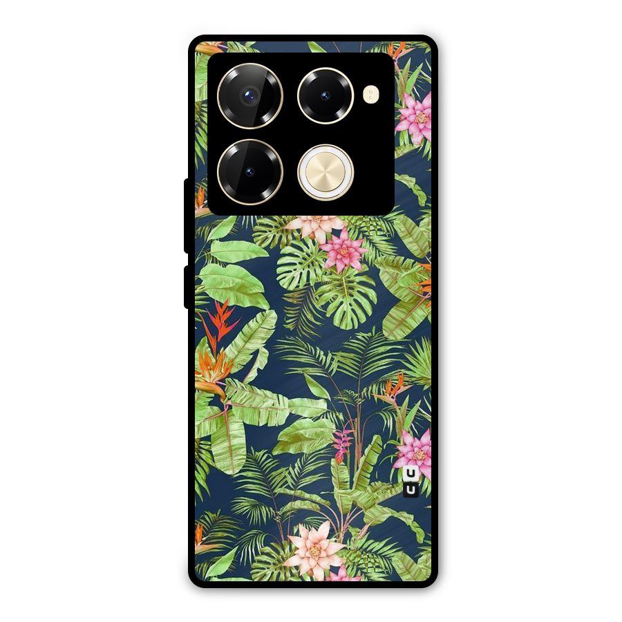 Tiny Flower Leaves Metal Back Case for Infinix Note 40 Pro Plus