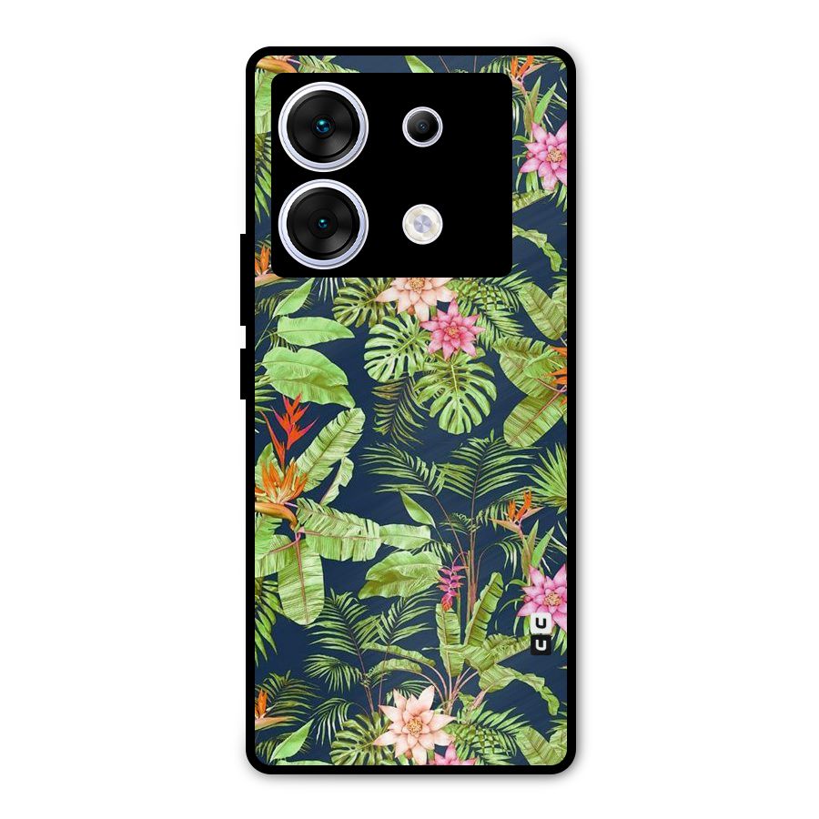 Tiny Flower Leaves Metal Back Case for Infinix Zero 30 5G