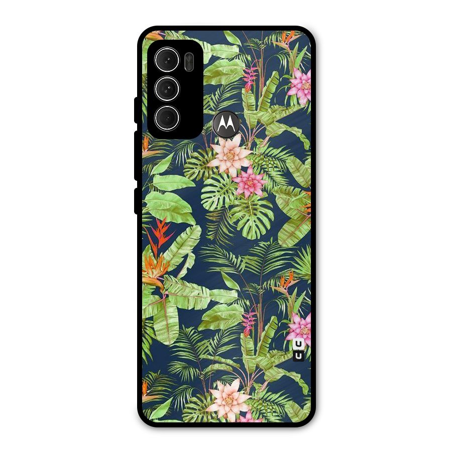 Tiny Flower Leaves Metal Back Case for Moto G60