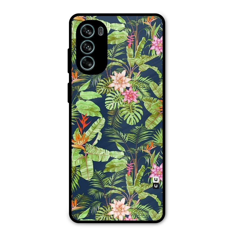 Tiny Flower Leaves Metal Back Case for Moto G62