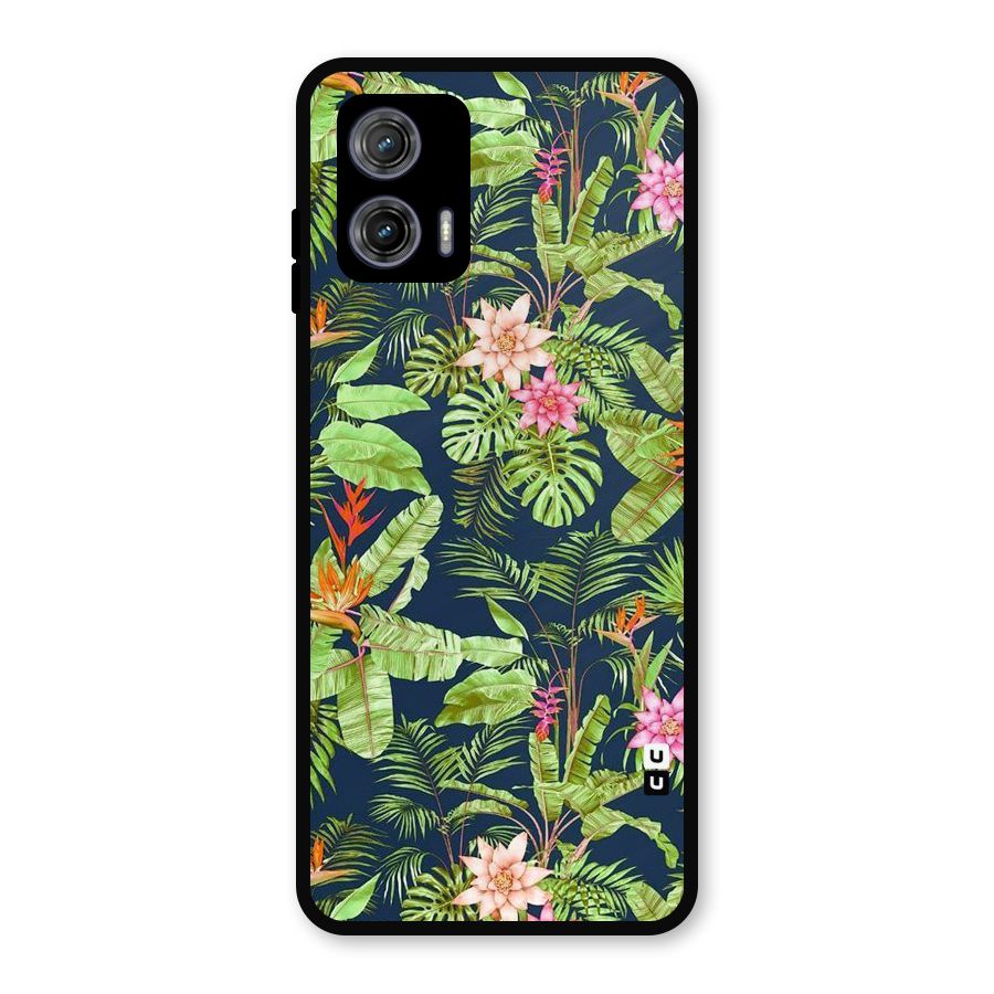 Tiny Flower Leaves Metal Back Case for Moto G73